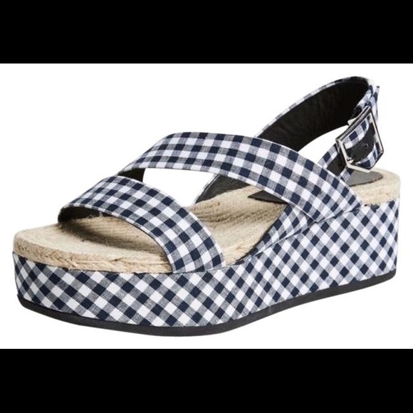 rag & bone Megan Gingham Espadrille Sandals - Picture 2 of 7